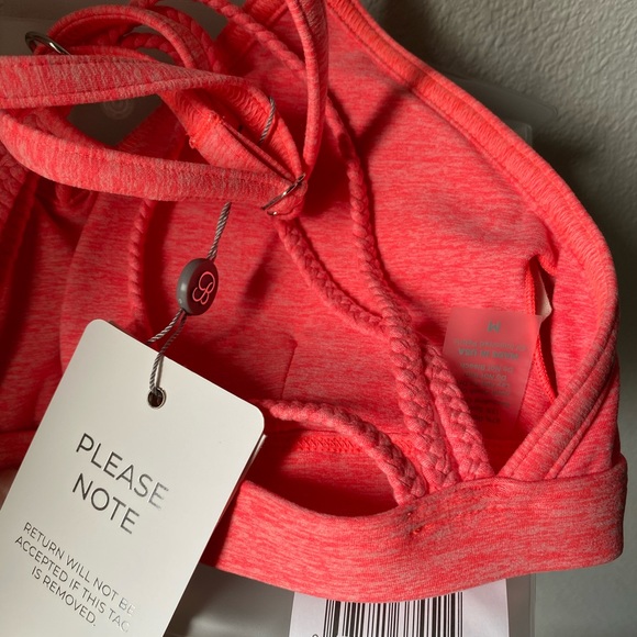 BRAID BACK SPORTS BRA CORAL SIZE M NWT BOMBSHELL - Picture 10 of 10